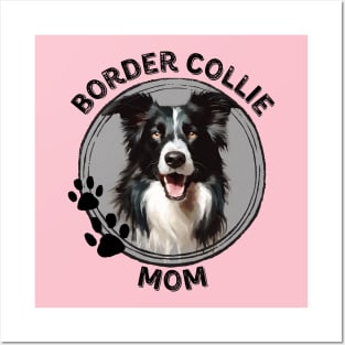 Border Collie Dog Mom Dog Breed Portrait Posters and Art